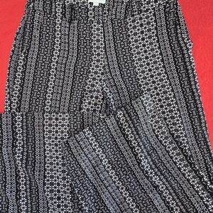 New York & Company Black White Wide Leg Pants | Zip Fly | Size 10